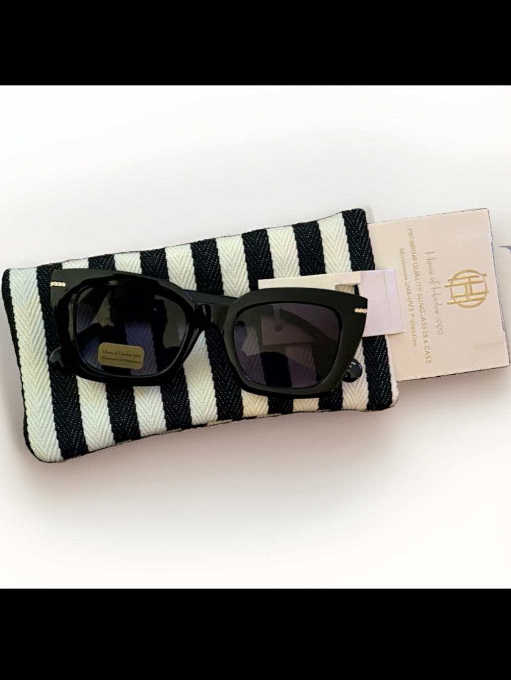 House of Harlow 1960 Women’s Cat Eye Sunglasses Black Frame Black Tinted UVA-UVB